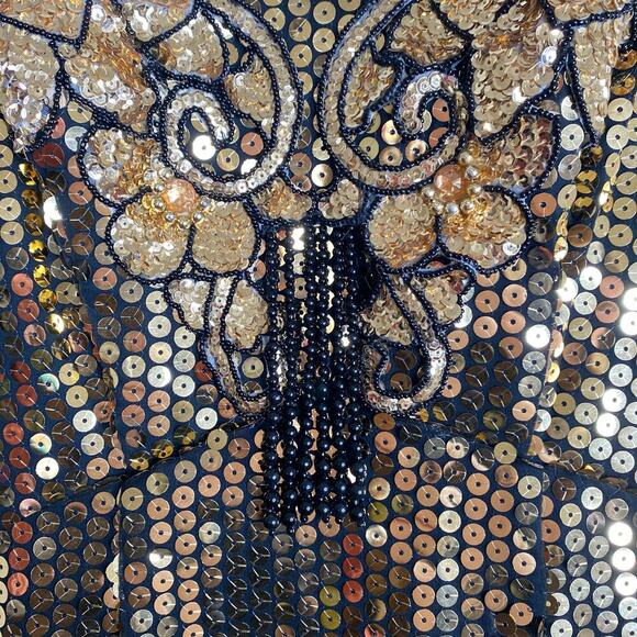 Vintage Gold Sequin Mini Dress - Picture 5 of 7